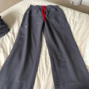 Figs Charcoal high waisted wide leg scrub pant